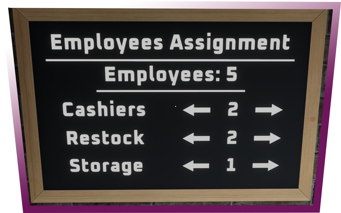 Supermarket together employees assignment board